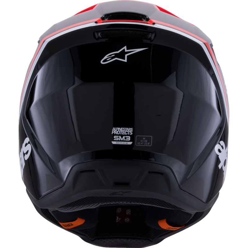8300726-1553-XL ALPINESTARS HELMET SM3 RADIUM BLK/RED/WH XL HELMET SM3 RADIUM BLK/RED/WH XL OFFROAD FULL FACE 1-PC ADULT HELMET 