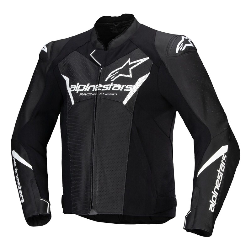 3103625-12-60 ALPINESTARS-ROAD JACKET FASTER V3 AF BK/WH 60 JACKET FASTER V3 AF BK/WH 60 JACKETS-LEATHER-MENS 