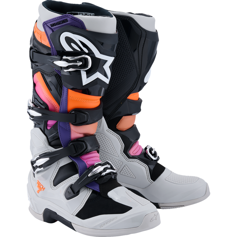 2012025-1594-9 ALPINESTARS BOOT TECH 7 BLK/LT GY/ORG FL/MAG 9 BOOT TECH 7 BLK/LT GY/ORG FL/MAG 9 OFFROAD RIDING BOOTS - ADULT 