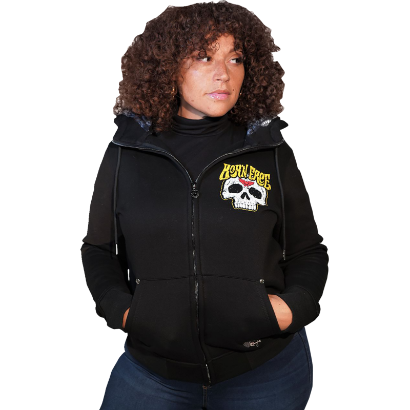 HD84072-3X LETHAL-THREAT HOODY WM ZIP BRNFRE BK 3W HOODY WM ZIP BRNFRE BK 3W SWEATS-LADIES 