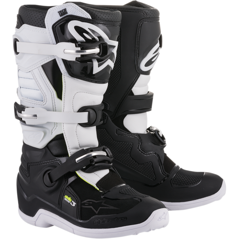 2013218-12-9 ALPINESTARS BOOT 4W TECH 3 BK/WT 9 BOOT 4W TECH 3 BK/WT 9 OFFROAD RIDING BOOTS - ADULT 