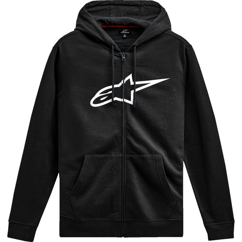 1244-51490-1020-XL ALPINESTARS-CASUALS HOODIE AGELESS V3 ZIP BLK/WH XL HOODIE AGELESS V3 ZIP BLK/WH XL SWEATS-MENS 