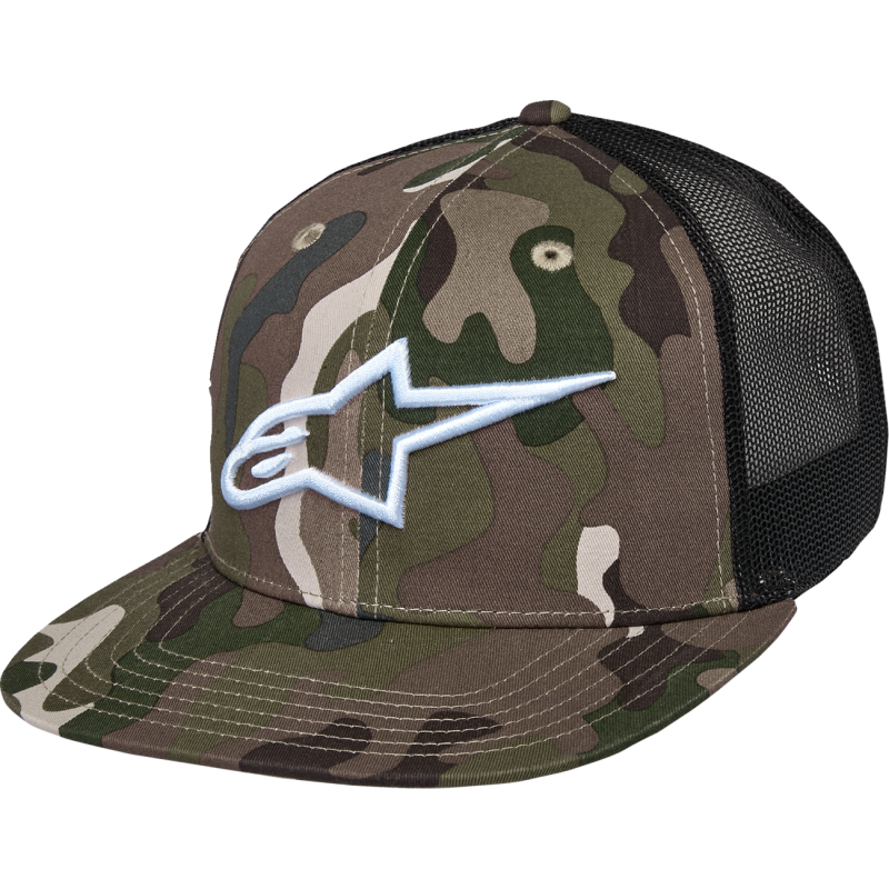 1025-81003-6713-OS ALPINESTARS-CASUALS HAT TRUCKER CORP GREEN/CAMO O/S HAT TRUCKER CORP GREEN/CAMO O/S CAPS & HATS 