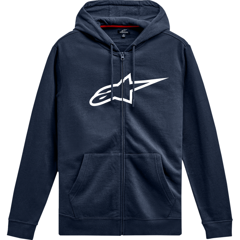 1244-51490-70-M ALPINESTARS-CASUALS HOODIE AGELESS V3 ZIP NAVY/WH M HOODIE AGELESS V3 ZIP NAVY/WH M SWEATS-MENS 