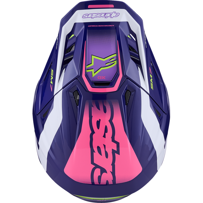 8302326-3142-XL ALPINESTARS HELMET SM7 DEED PURPLE/PINK XL HELMET SM7 DEED PURPLE/PINK XL OFFROAD FULL FACE 1-PC ADULT HELMET 