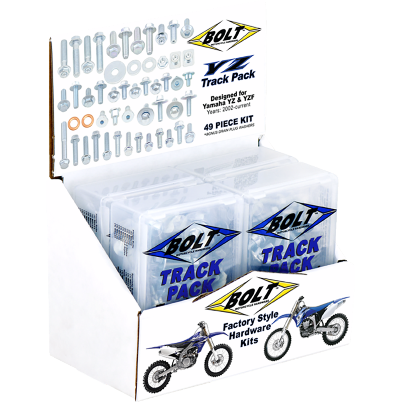 2014-6YZTP BOLT YZ Track Pack 6-kit Point of Purchase Display (6Pk) YZ Track Pack 6-kit Point of Purchase Display (6Pk) HARDWARE KITS - APPLICATION RELATED 