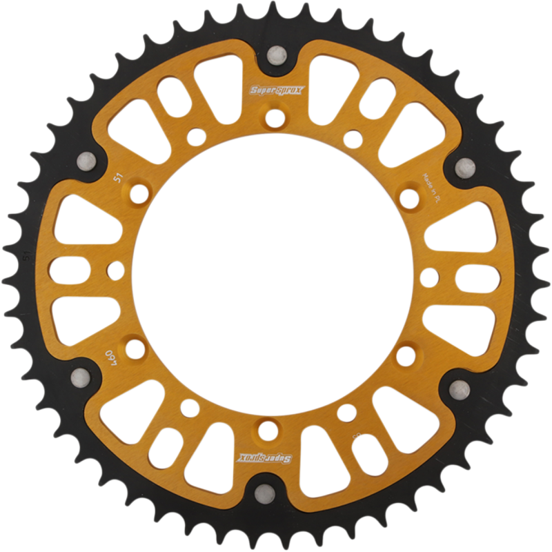 RST-460-51-GLD SUPERSPROX SPROCKET STEALTH 51T GLD SPROCKET STEALTH 51T GLD REAR SPROCKETS - STEEL TYPE 