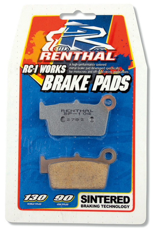 BP-108 RENTHAL BP-108 RC-1 WORKS BRAKE PAD SET MX RENTHAL BP-108 RC-1 WORKS BRAKE PAD SET MX RENTHAL BRAKE PADS - SINTERED METAL 