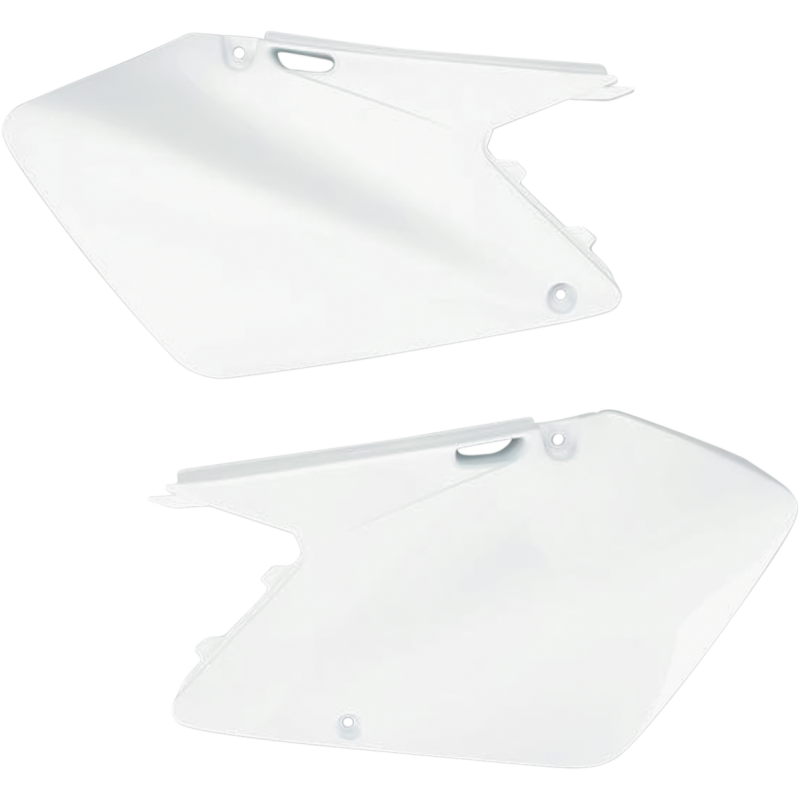 SU03996-041 UFO RM125/250 03-05 SIDE PANELS WHITE RM125/250 03-05 SIDE PANELS WHITE BODY PANELS-REPLACEMENT TYPE 