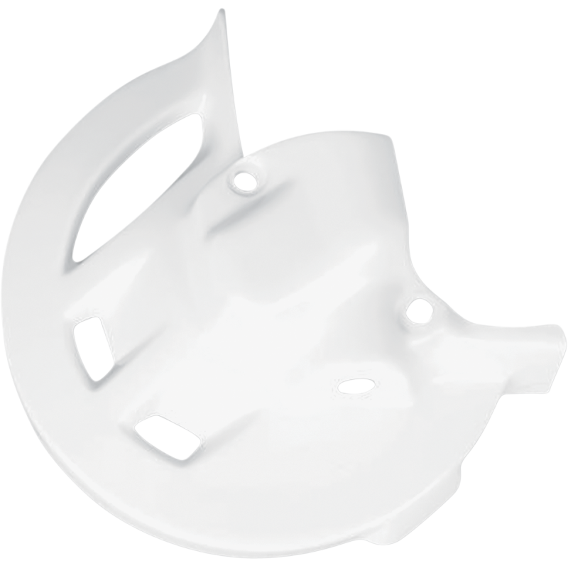 HO02684-041 UFO CR125-500 95-99 FRONT DISC GUARD WHITE CR125-500 95-99 FRONT DISC GUARD WHITE BODY PANELS-REPLACEMENT TYPE 