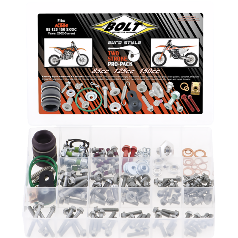 EUPP-85/150 BOLT Euro Style Two Stroke Pro-Pack for KTM 85cc-150cc (Kt) Euro Style Two Stroke Pro-Pack for KTM 85cc-150cc (Kt) HARDWARE KITS - APPLICATION RELATED 