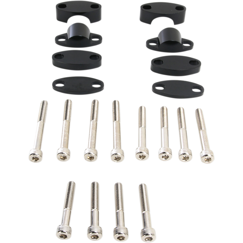 23-09381 EMGO RISER KIT H/BAR 1 1/8 BLK RISER KIT H/BAR 1 1/8 BLK HANDLEBAR RISERS & PARTS 