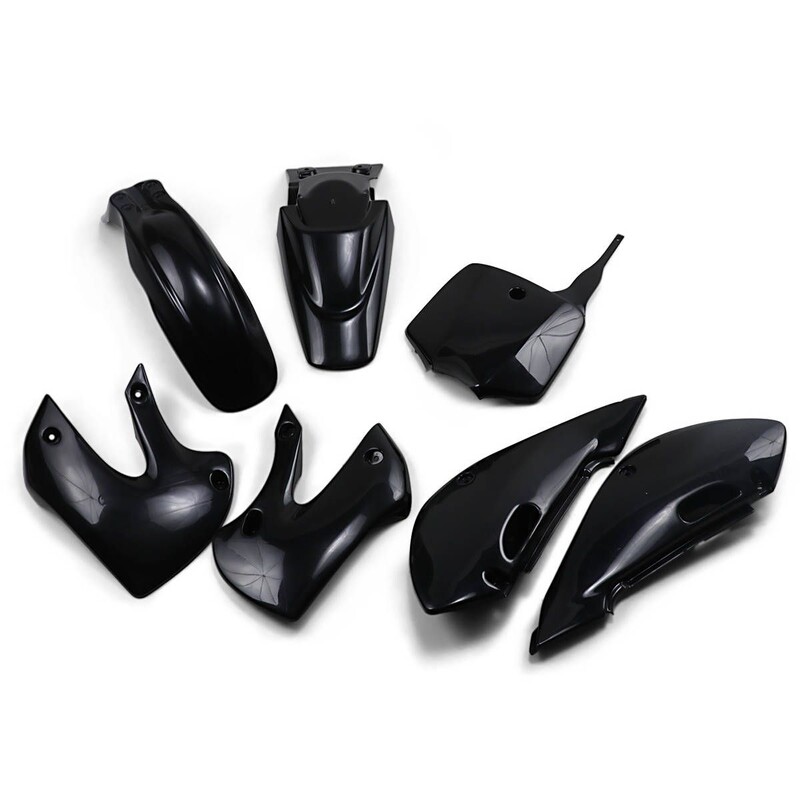 KA37002-001 UFO KLX110 01-09 UFO BODY KIT BLACK KLX110 01-09 UFO BODY KIT BLACK FENDERS - FOR OFFROAD BIKES 