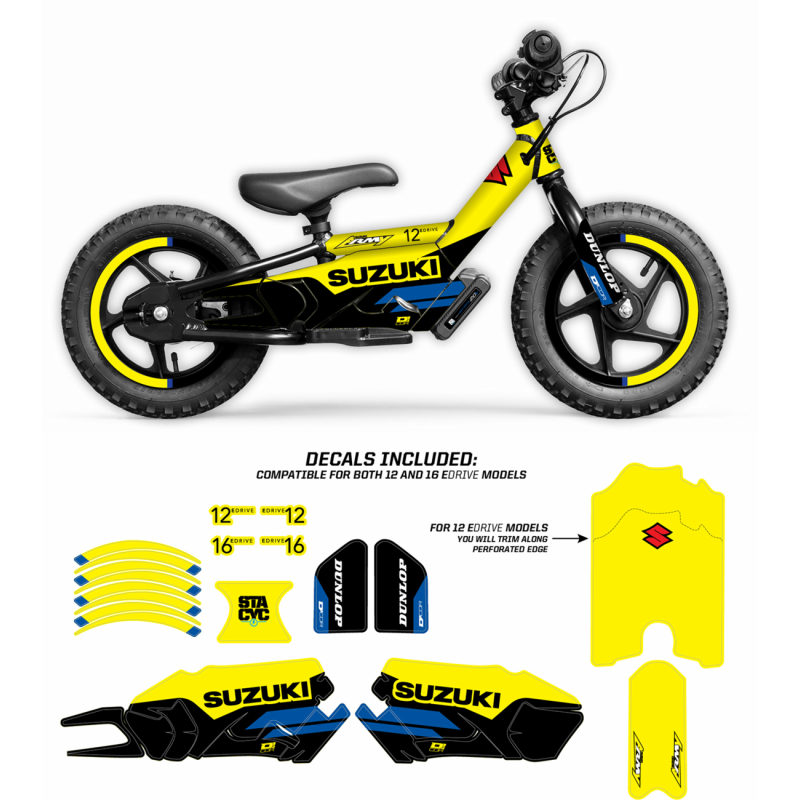 10-80-207 DCOR-VISUALS GRAPHIC KIT STACYC SUZ GRAPHIC KIT STACYC SUZ OFFROAD GRAPHICS 