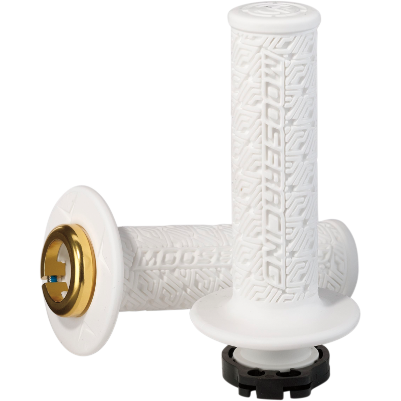 B36MRW-D MOOSE-RACING GRIP LOCK ON MOOSE 2+4 WHT/GLD GRIP LOCK ON MOOSE 2+4 WHT/GLD HANDLEBAR GRIPS 