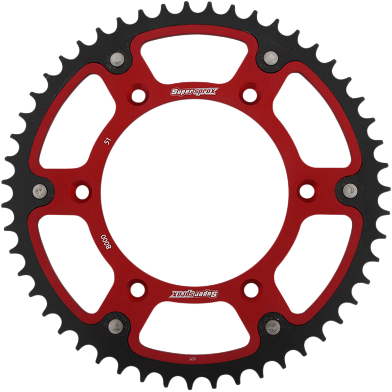 RST-8000-51-RED SUPERSPROX SPROCKET STEALTH 51T RED SPROCKET STEALTH 51T RED REAR SPROCKETS - STEEL TYPE 
