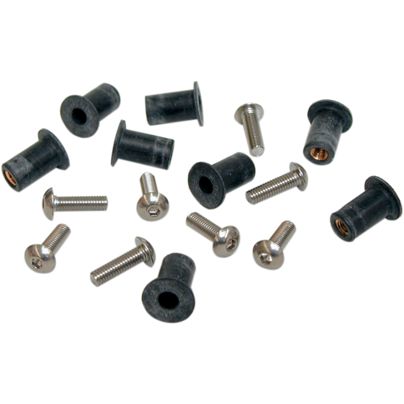 32-140 ZERO-GRAVITY Windscreen Wellnut 9X14MM 8PK Windscreen Wellnut 9X14MM 8PK WINDSHIELD-HARDWARE KITS-PARTS-STREET TYPE 
