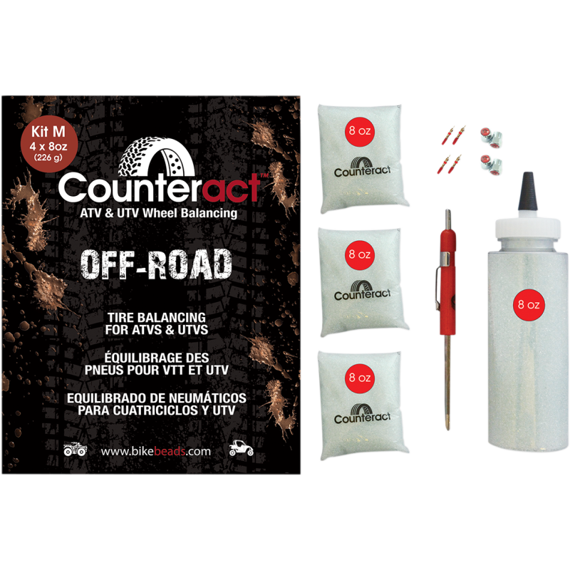 KIT M COUNTERACT INTERNAL TIRE BALANCING BEADS - ATV/UTV 4X 8OZ INTERNAL TIRE BALANCING BEADS - ATV/UTV 4X 8OZ Wheels Rim And Tire Accessories And Parts 
