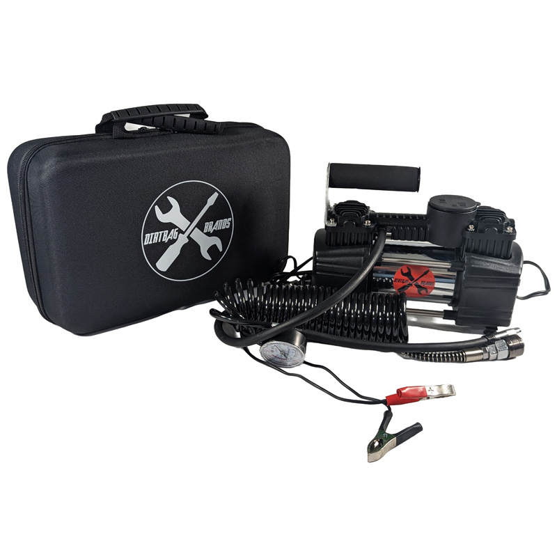 COMP-25 DIRTBAG BRANDS 3.0 CFM PORTABLE AIR COMPRESSOR WITH CASE 3.0 CFM PORTABLE AIR COMPRESSOR WITH CASE Wheels Rim And Tire Accessories And Parts 