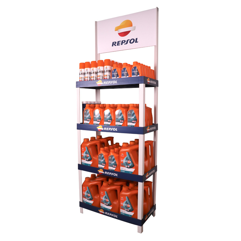 M038-R24009 REPSOL Repsol 4 Shelves Display 28x14x79 | Navy/White Repsol 4 Shelves Display 28x14x79 | Navy/White Promotional Items 