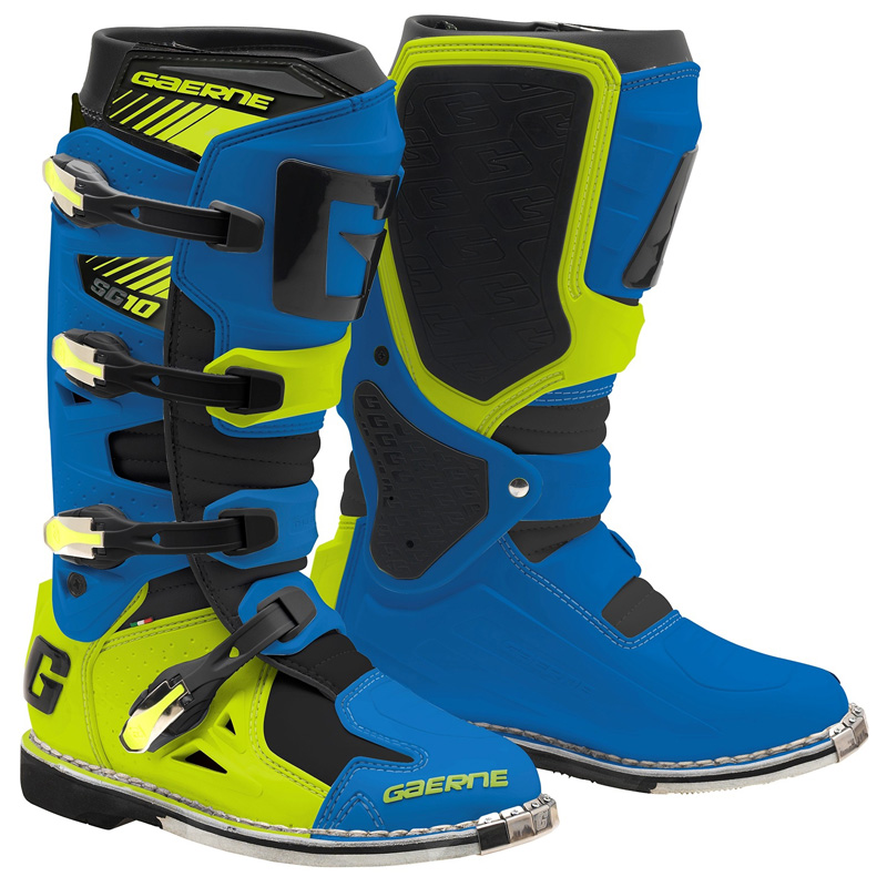 2190-023-14 GAERNE SG-10 MX BOOTS - BLUE/YELLOW (14) SG-10 MX BOOTS - BLUE/YELLOW (14) Boots 