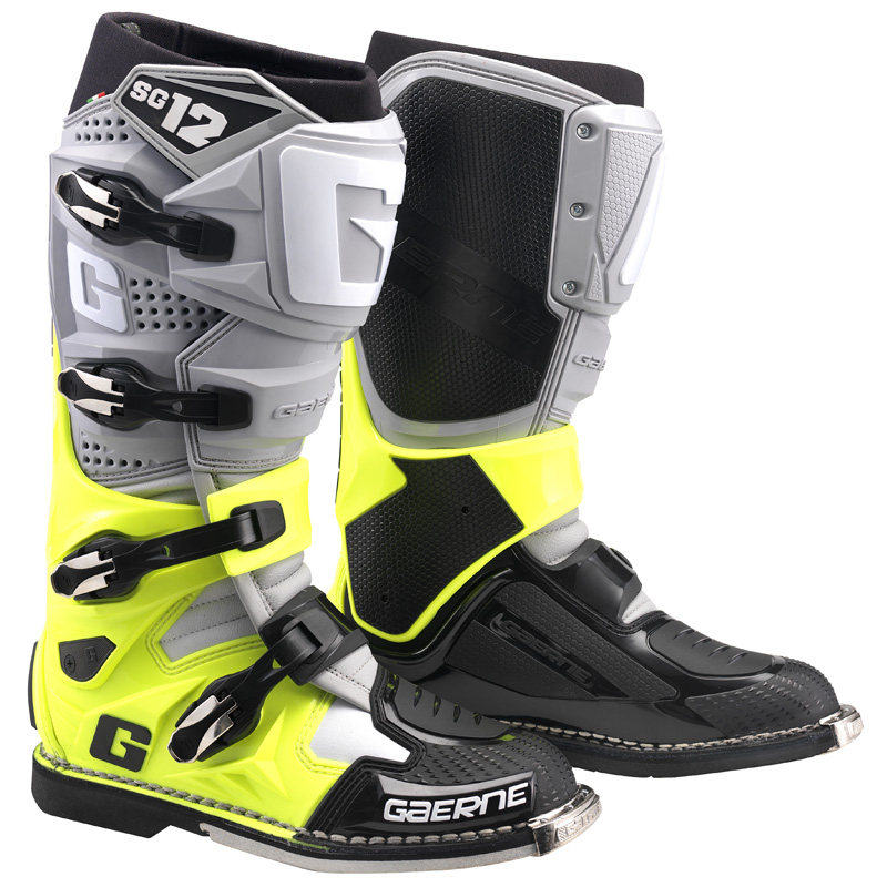 2174-079-48 GAERNE SG-12 MX BOOTS - GREY/FLUO YELLOW/BLACK (48) SG-12 MX BOOTS - GREY/FLUO YELLOW/BLACK (48) Boots 
