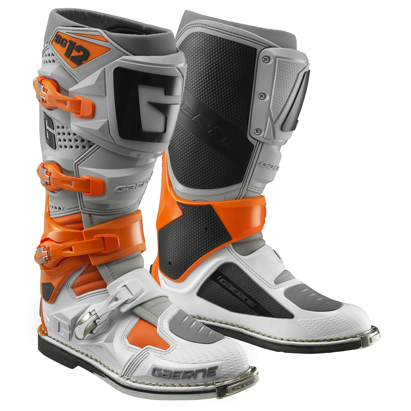 2174-083-48 GAERNE SG-12 MX BOOTS - GREY/ORANGE (48) SG-12 MX BOOTS - GREY/ORANGE (48) Boots 