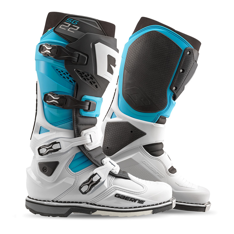 2262-003-45 GAERNE SG-22 MX BOOTS - WHITE/BLACK/LIGHT BLUE (45) SG-22 MX BOOTS - WHITE/BLACK/LIGHT BLUE (45) Boots 