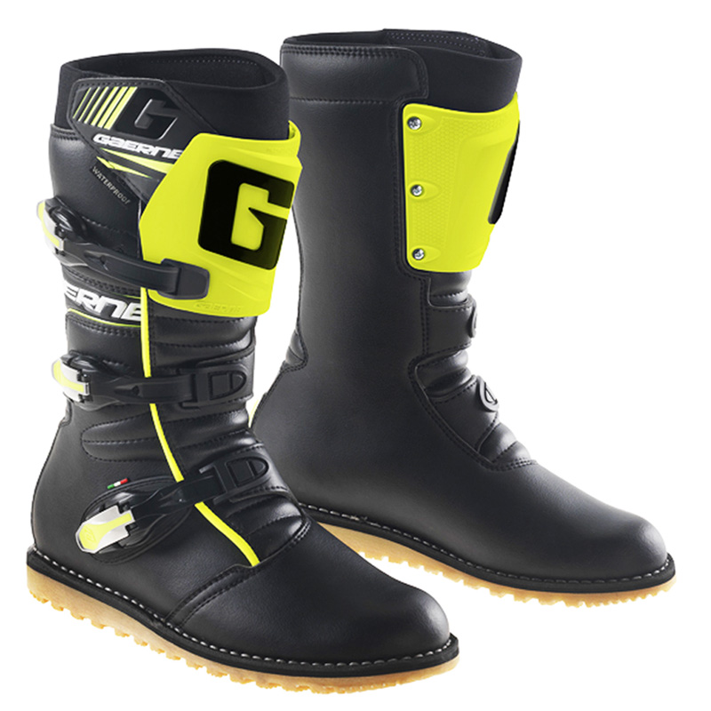 2532-019-10-1 2532-019-10 GAERNE GAERNE BALANCE CLASSIC BLACK/YELLOW FLUO SIZE: 10 BALANCE CLASSIC MX BOOTS - BLACK/NEON YELLOW (10)