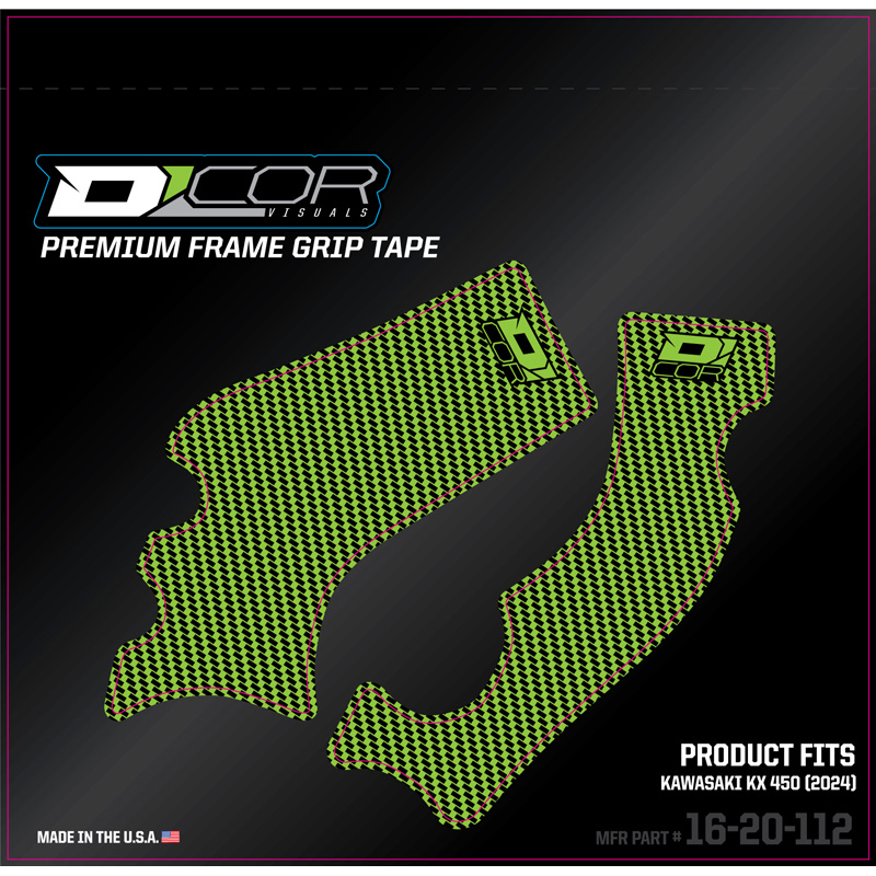 16-20-112-1 16-20-112 D_COR_VISUAL FRAME GRIP TAPE GREEN/BLACK KAW KX450 2024 FRAME GRIP TAPE
