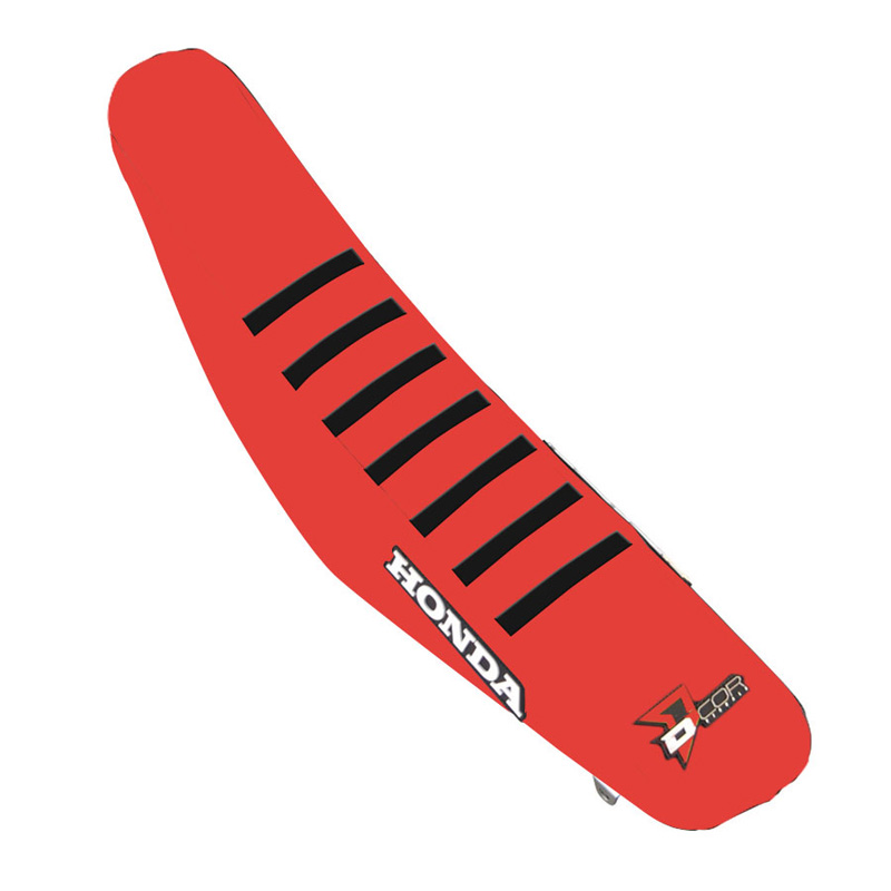 30-10-505-1 30-10-505 D_COR_VISUAL SEAT COVER RED W/BLK  HON CRF250(22-25) 450(21-25) SEAT COVER HONDA CRF250-450 RED /BLACK RIBS