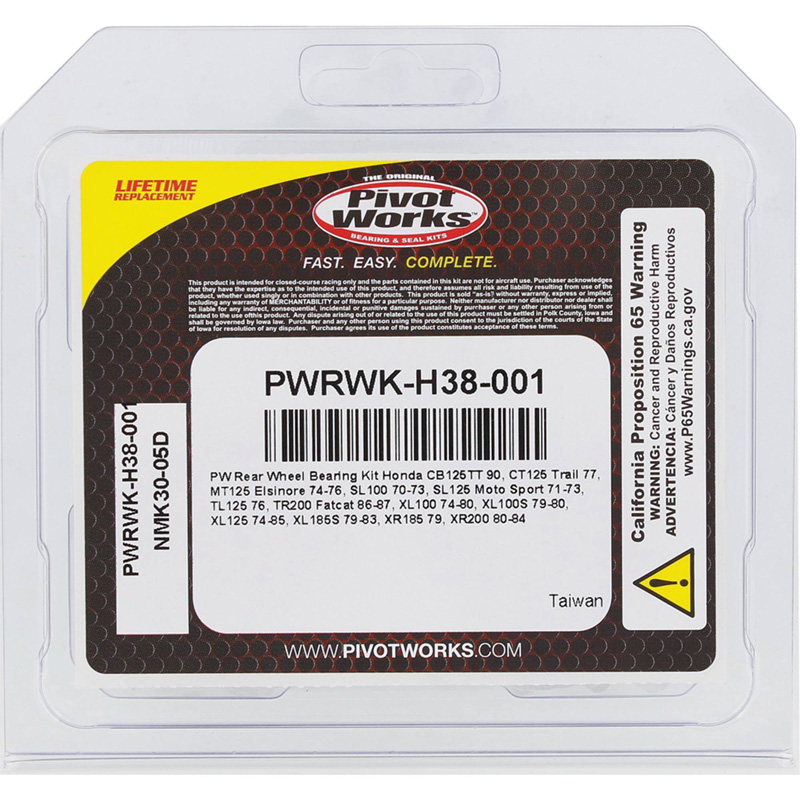 PWRWK-H38-001 pivot_works WHEEL BEARING KIT HON CB125TT 1990 WHEEL BEARING KIT
