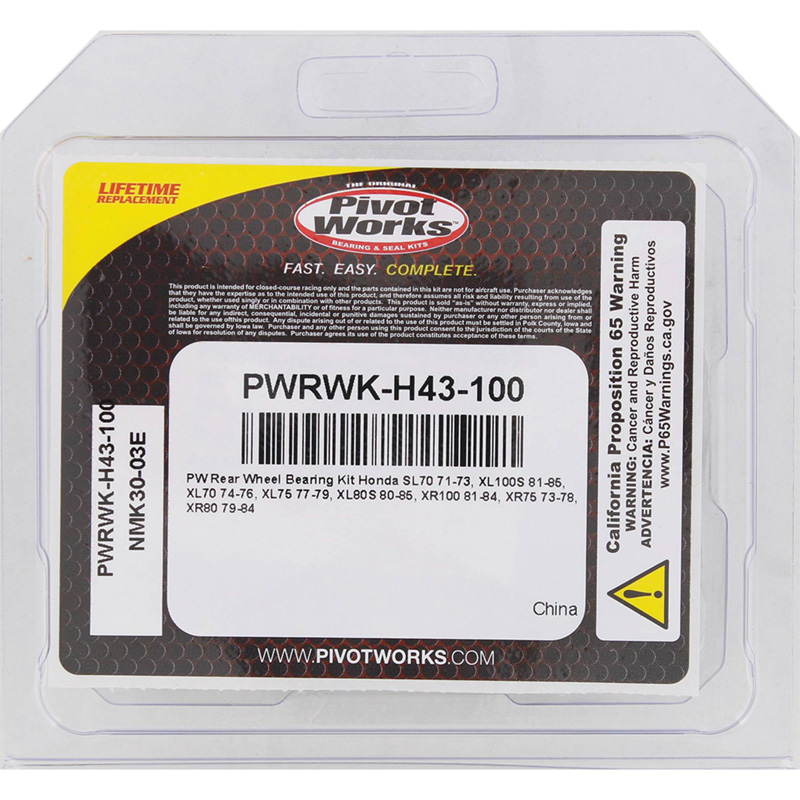 PWRWK-H43-100 pivot_works WHEEL BEARING KIT HONDA CT110 TRAIL 80-86 WHEEL BEARING KIT