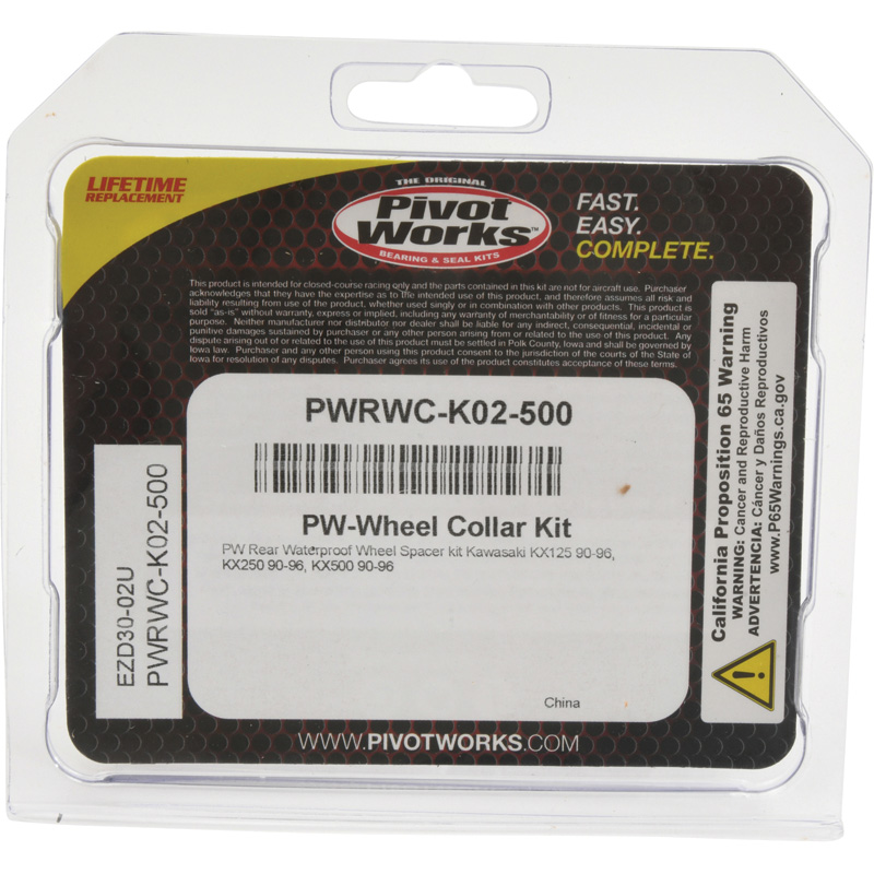 PWRWC-K02-500 PIVOT-WORKS WATERPROOF WHEEL COLLAR KIT KAWASAKI WATERPROOF WHEEL COLLAR KIT KAWASAKI Wheel Bearings 