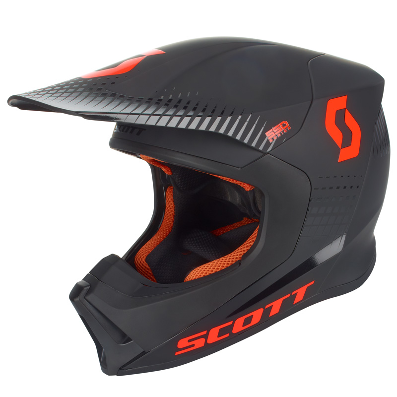264412-1009010 SCOTT 550 HATCH HELMET - BLACK/ORANGE (2XL) 550 HATCH HELMET - BLACK/ORANGE (2XL) Motocross Helmet 