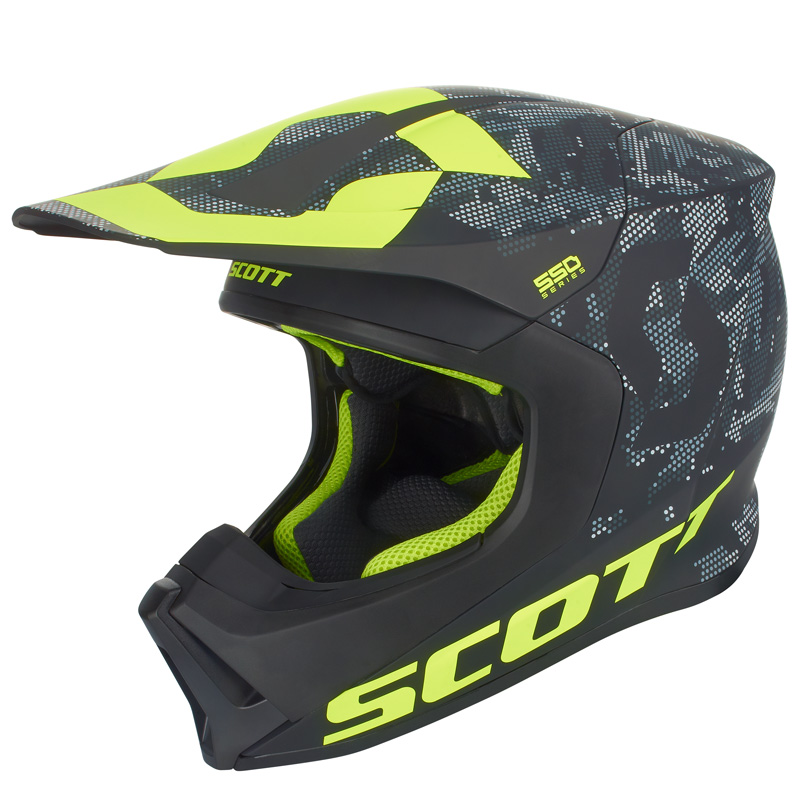 264413-1040010 SCOTT 550 CAMO HELMET - BLACK/YELLOW (2XL) 550 CAMO HELMET - BLACK/YELLOW (2XL) Motocross Helmet 