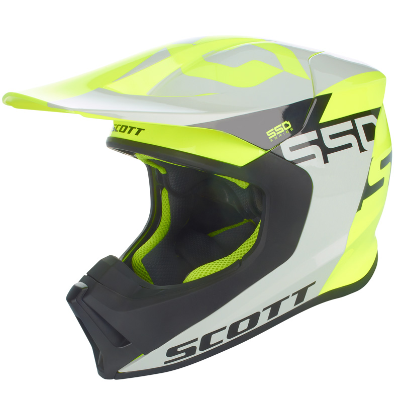 264414-1120010 SCOTT 550 WOODBLOCK HELMET - GREY/YELLOW (2XL) 550 WOODBLOCK HELMET - GREY/YELLOW (2XL) Motocross Helmet 