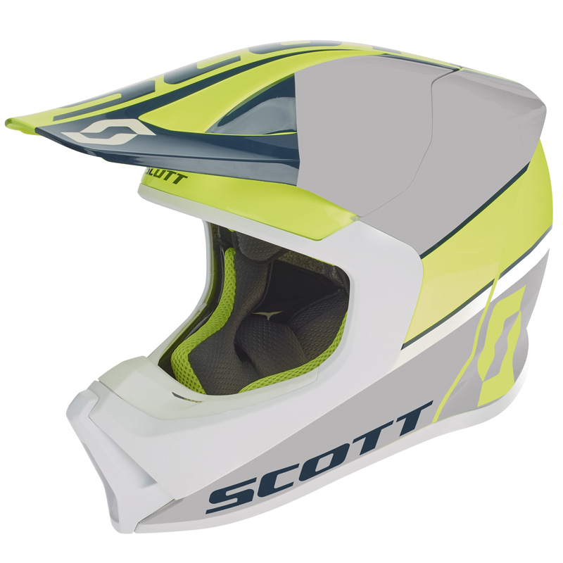 268017-6019010 SCOTT 550 SPLIT HELMET - YELLOW/DEEP BLUE (2XL) 550 SPLIT HELMET - YELLOW/DEEP BLUE (2XL) Motocross Helmet 