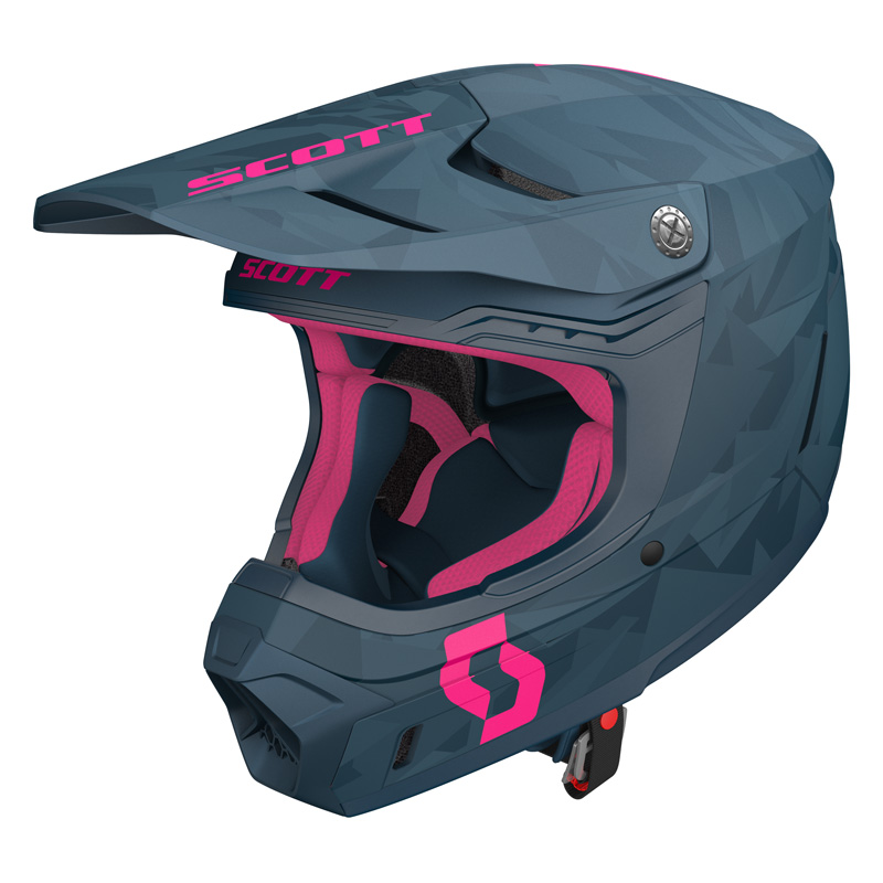 268023-6017010 SCOTT 350 EVO CAMO HELMET - DEEP BLUE/PINK (2XL) 350 EVO CAMO HELMET - DEEP BLUE/PINK (2XL) Motocross Helmet 
