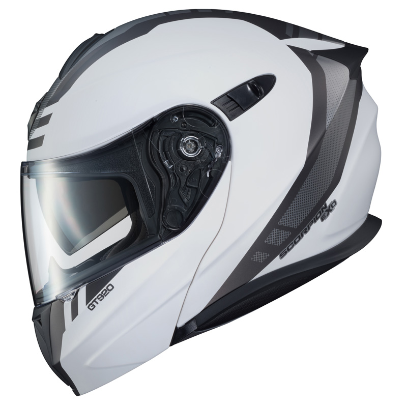 92-1658 SCORPION EXO-GT920 HELMET - UNIT - MATTE WHITE/DARK GREY (3XL) EXO-GT920 HELMET - UNIT - MATTE WHITE/DARK GREY (3XL) Modular Flip-Up Helmet 