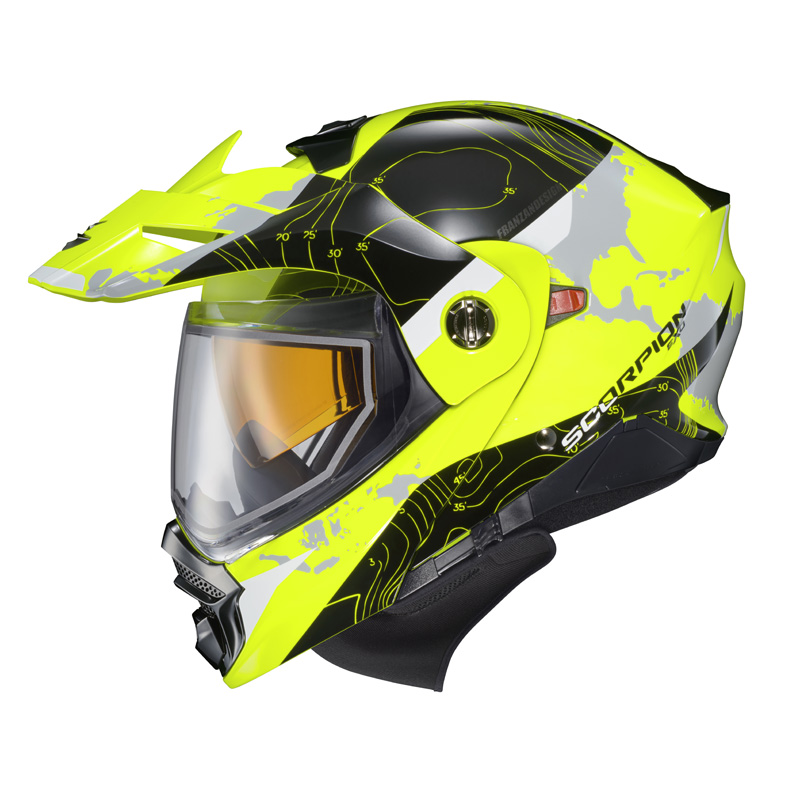 96-1058-EC SCORPION EXO-AT960 WINTER HELMET TOPOGRAPHIC HI-VIS 3XL (ELECTRIC) EXO-AT960 WINTER HELMET TOPOGRAPHIC HI-VIS 3XL (ELECTRIC) Modular Flip-Up Helmet 