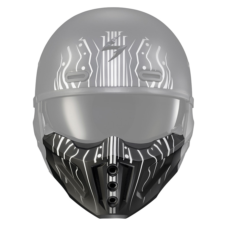 52-730-17 SCORPION COVERT X FACE MASK TRIBE WHITE COVERT X FACE MASK TRIBE WHITE Helmets Parts And Accessories 