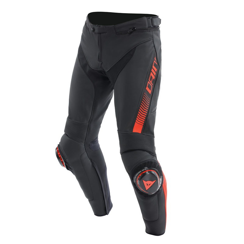 15500001-628-64 DAINESE SUPER SPEED LEATHER PANTS - BLACK/RED-FLUO (64) SUPER SPEED LEATHER PANTS - BLACK/RED-FLUO (64) Pants 