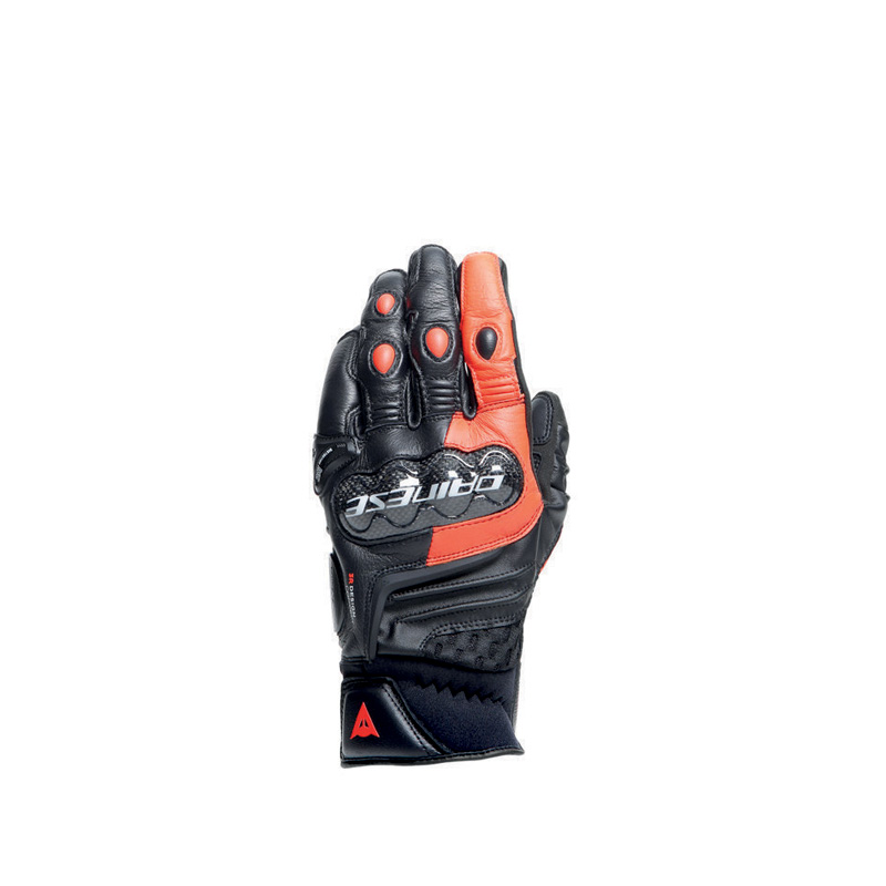 1815958-628-XL DAINESE CARBON 4 SHORT LEATHER GLOVES - BLACK/FLUO RED (XL) CARBON 4 SHORT LEATHER GLOVES - BLACK/FLUO RED (XL) Gloves 