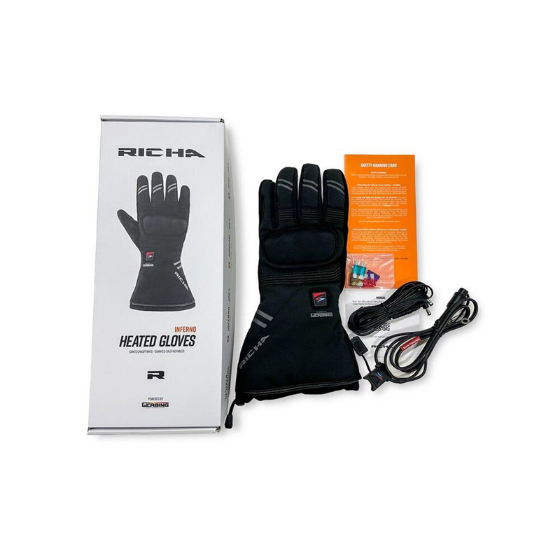1105100047-100RXL00 RICHA INFERNO 12V HEATED GLOVES BLACK XL INFERNO 12V HEATED GLOVES BLACK XL Gloves 